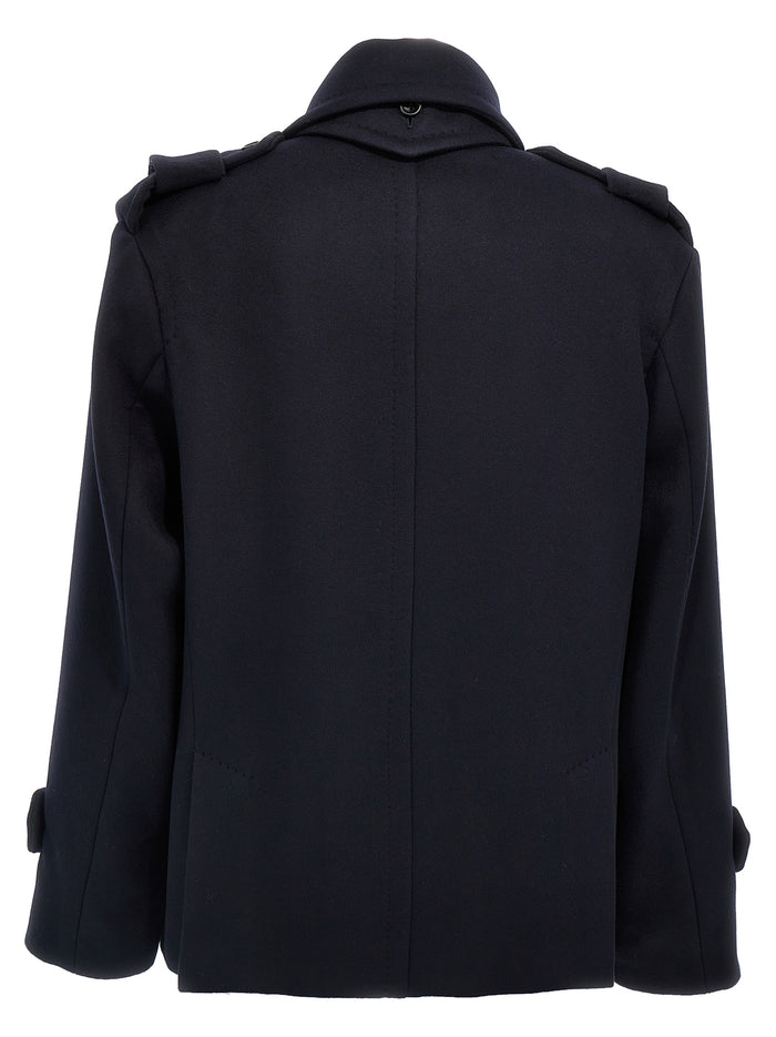 Max Mara 90% virgin wool coat in navy — view 2