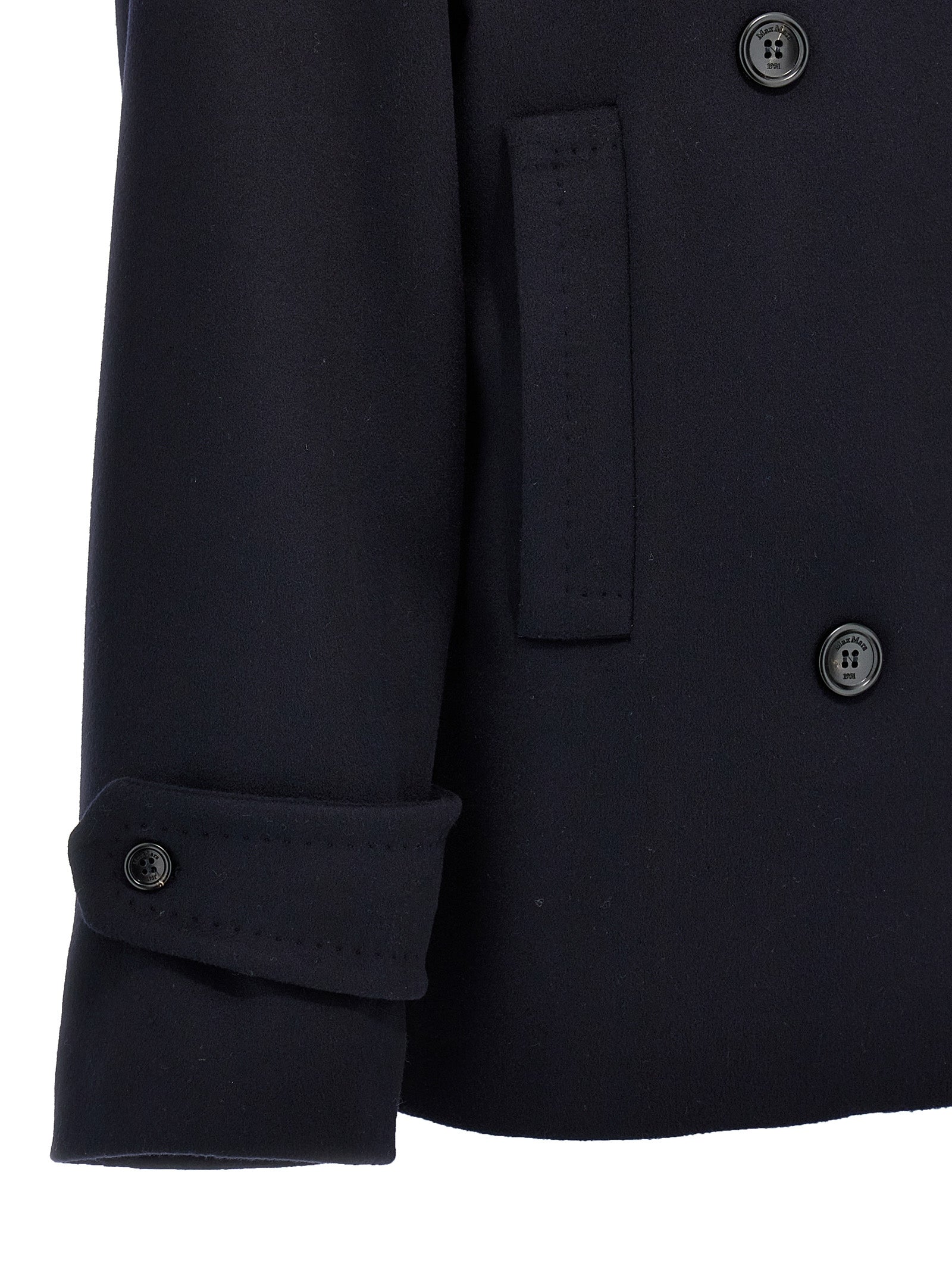 Max Mara 90% virgin wool coat in navy — view 4