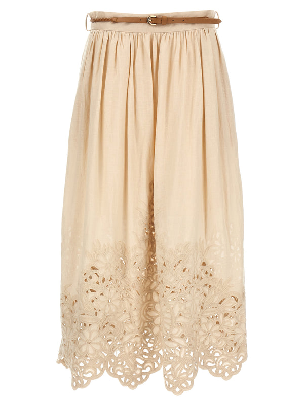 Zimmermann 100% linen skirt in beige