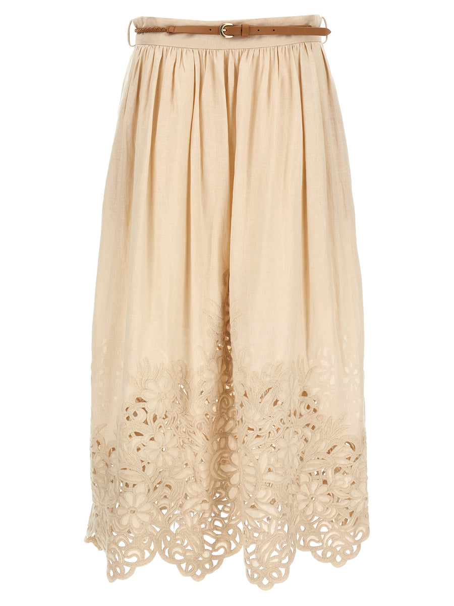 Zimmermann 100% linen skirt in beige