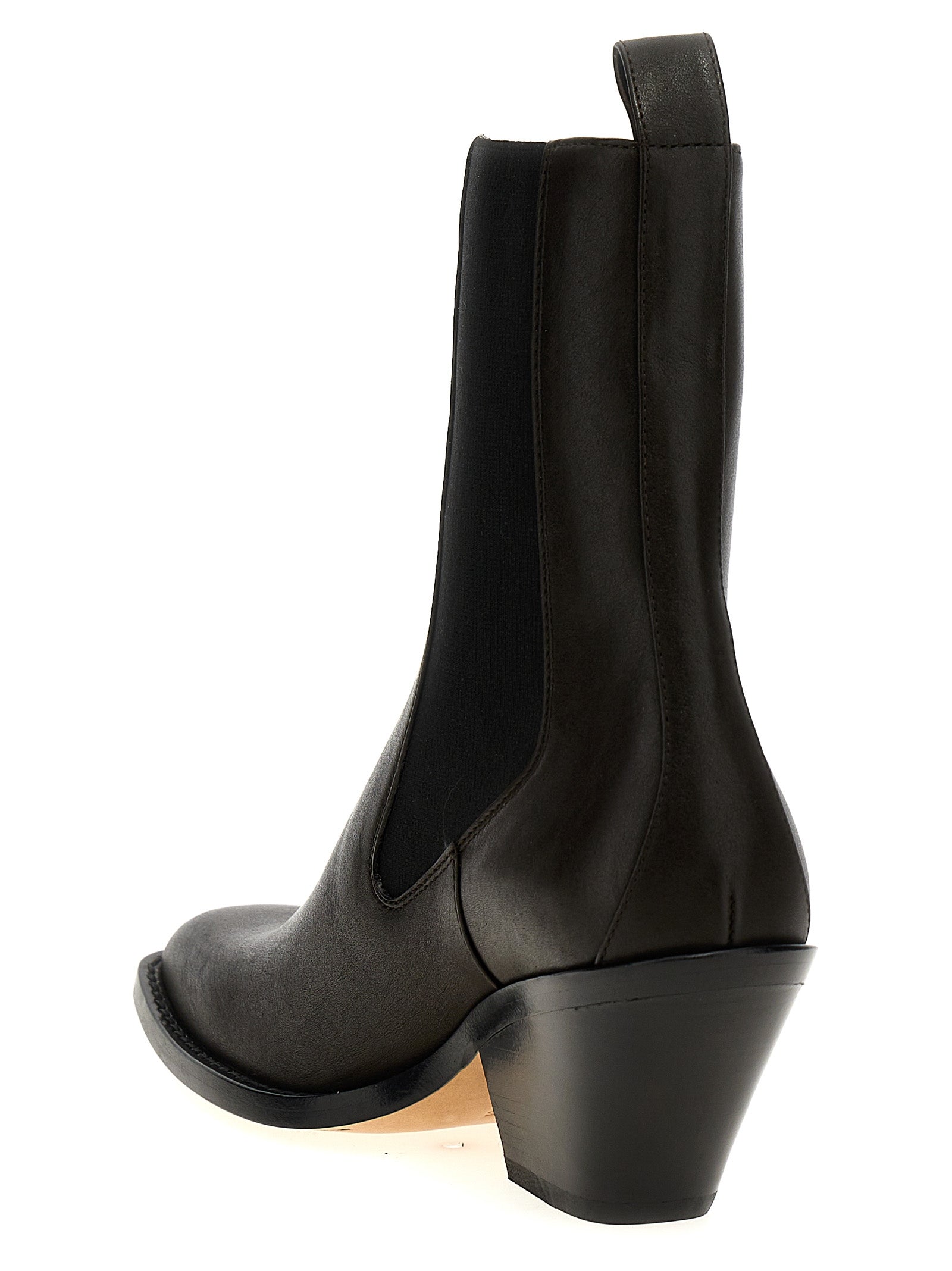 Khaite 100% calfskin leather (Bos Taurus) boot in black — view 3