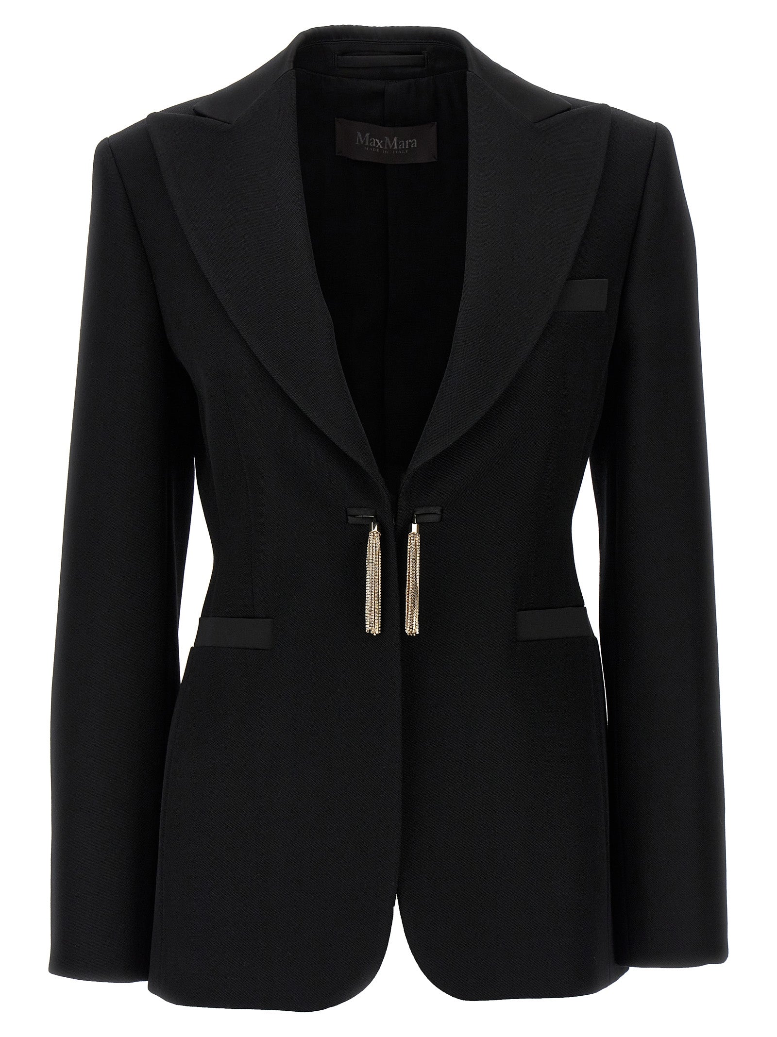 Max Mara 100% virgin wool blazer in black