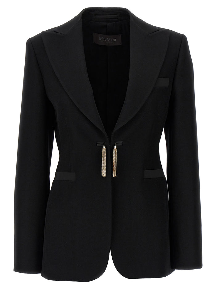 Max Mara 100% virgin wool blazer in black