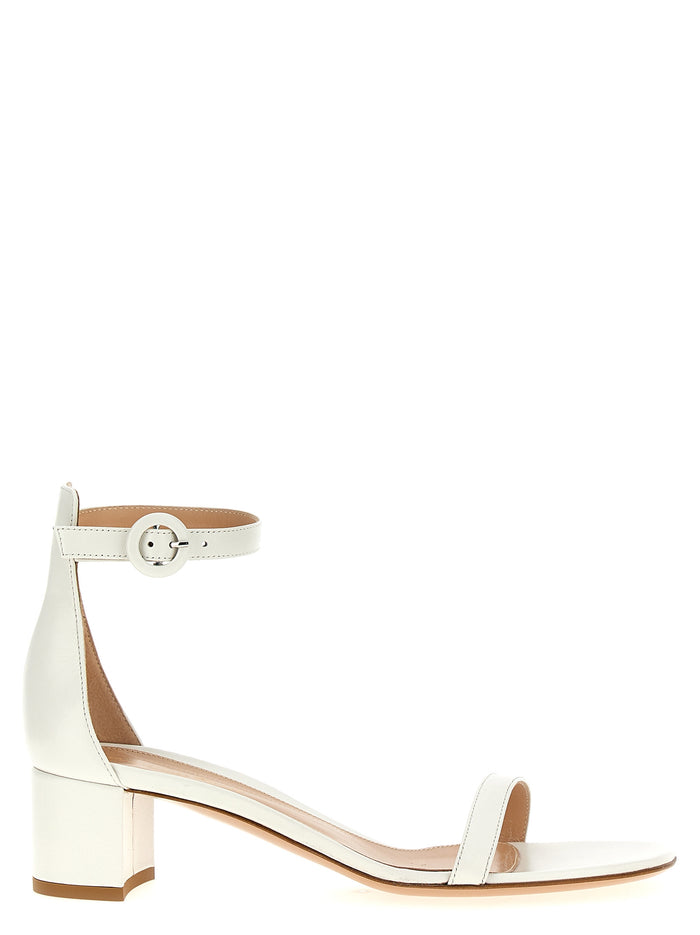 Gianvito Rossi 100% Leather heel sandal in white