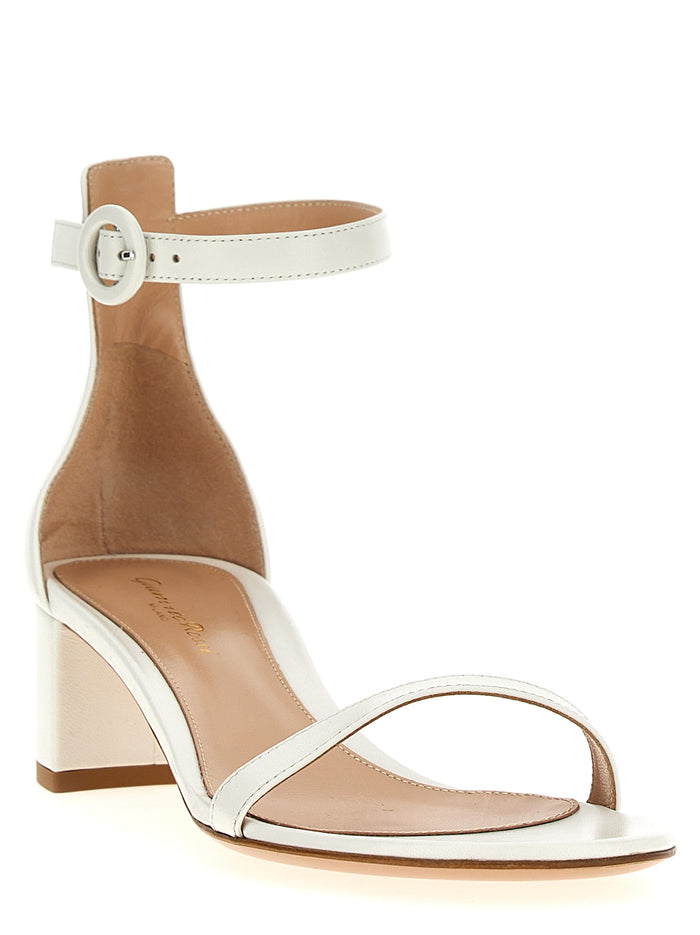 Gianvito Rossi 100% Leather heel sandal in white — view 2