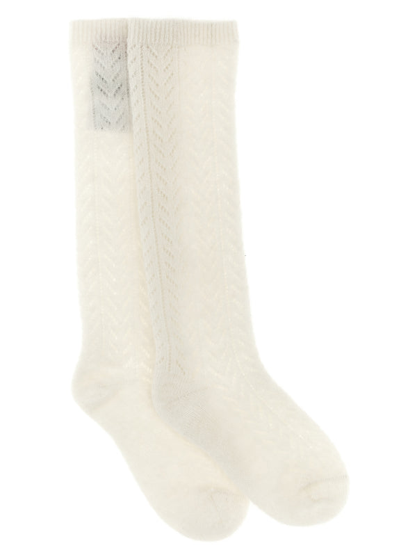 White Wool Socks Clothing