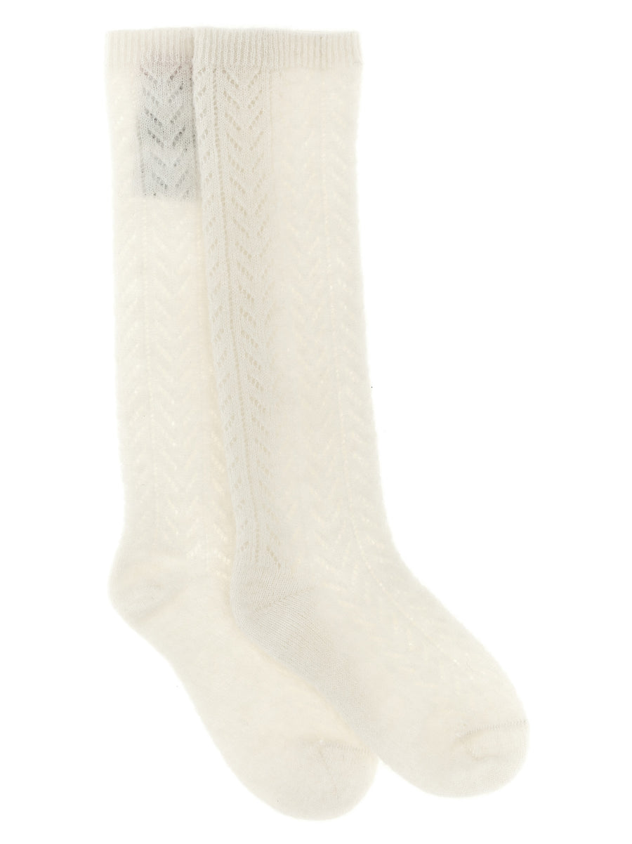 White Wool Socks Clothing