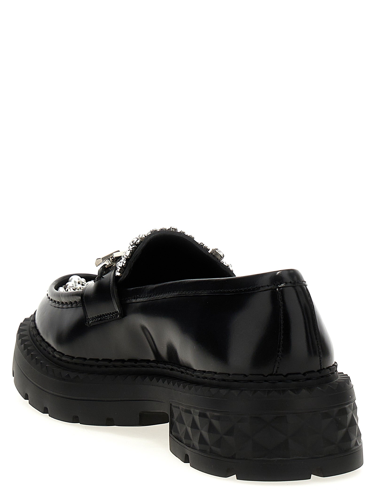 Jimmy Choo 80% Calfskin Leather loafer in black — view 3