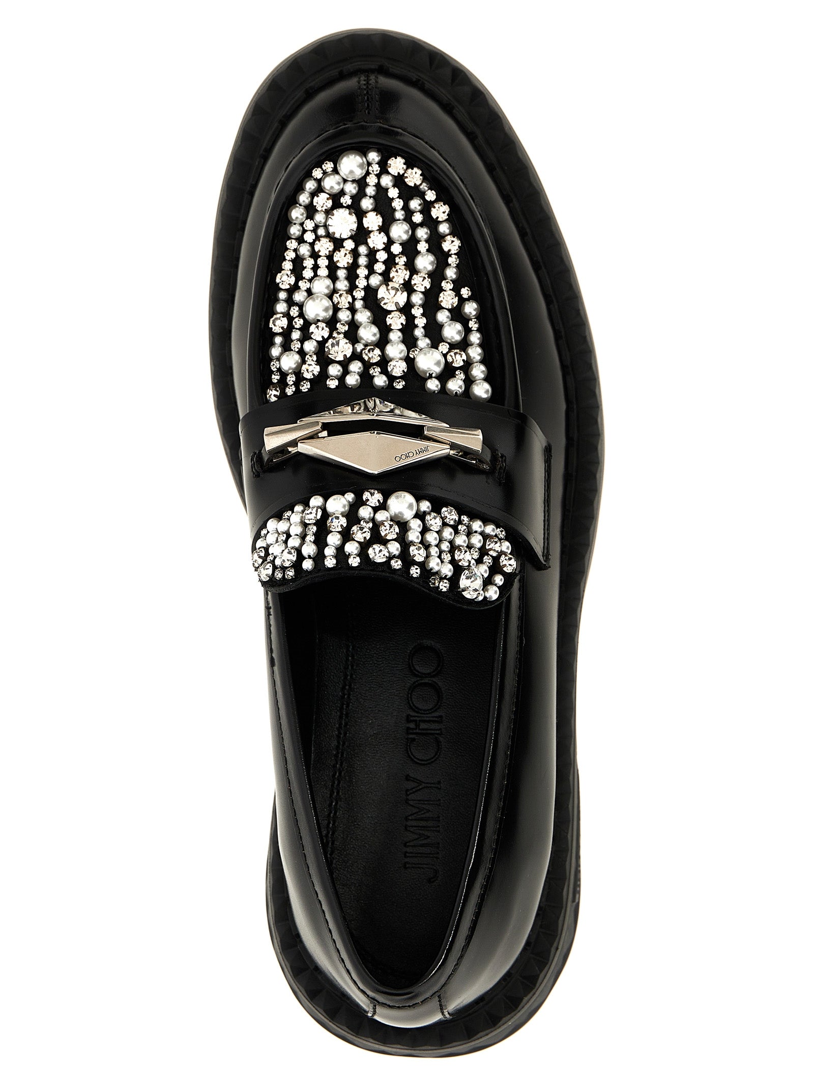 Jimmy Choo 80% Calfskin Leather loafer in black — view 4