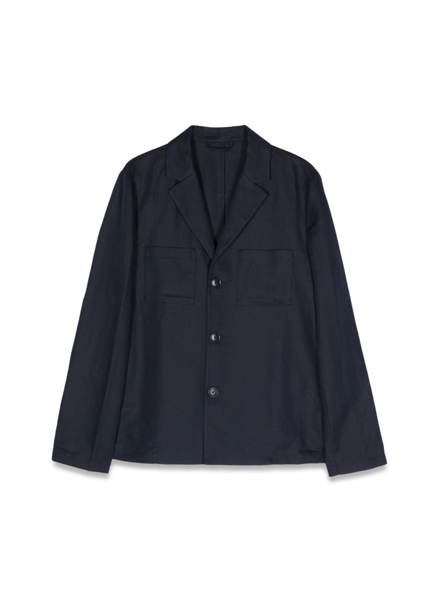 Blazer Blue Cotton-Linen Jacket