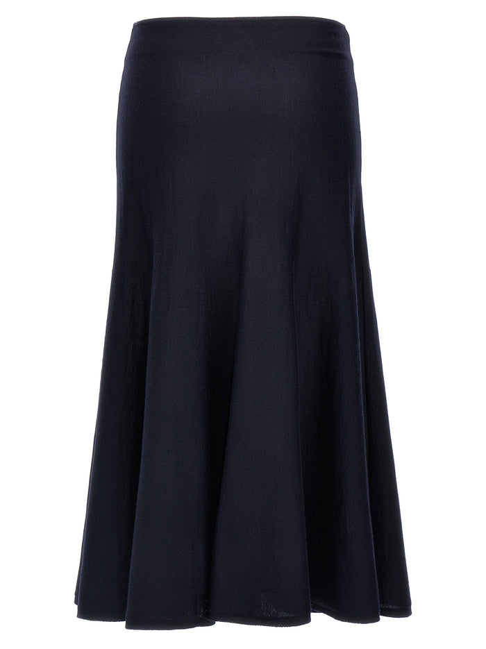Khaite 99% wool skirt in navy — view 2