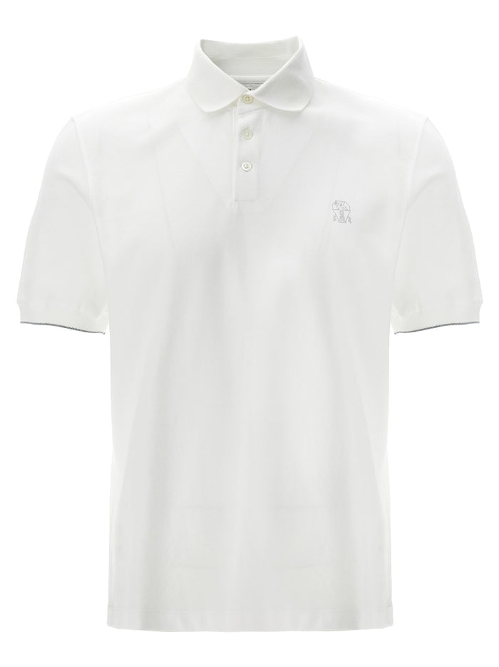 Brunello Cucinelli 100% Cotton polo shirt in white