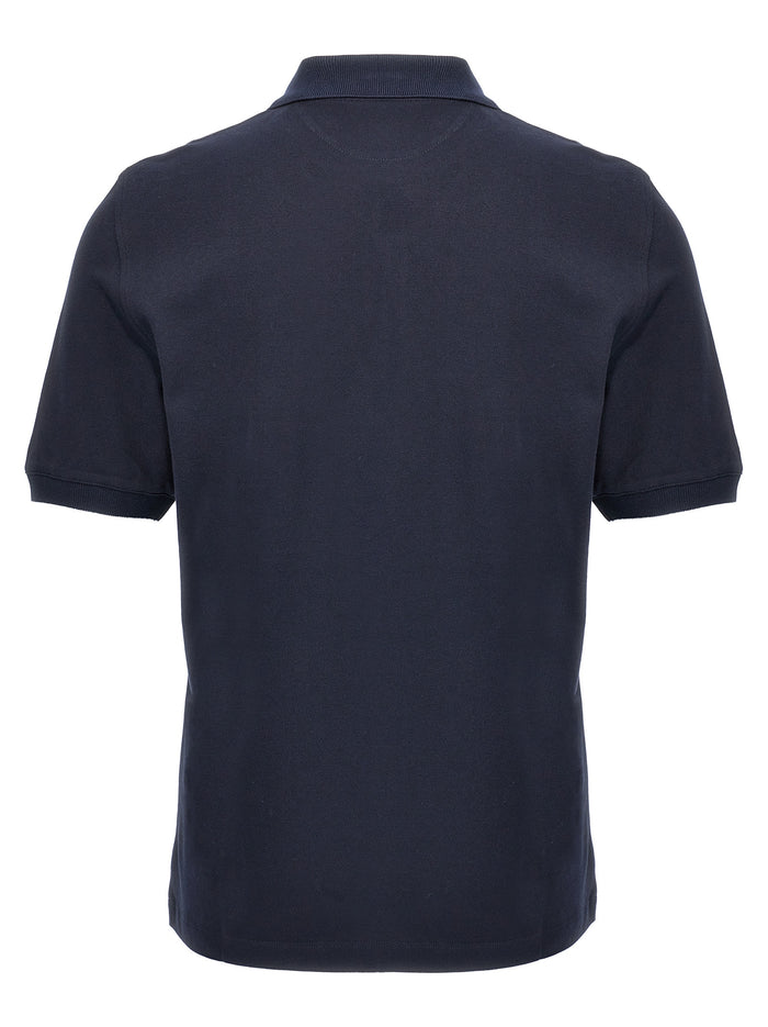 Brunello Cucinelli 100% Cotton polo shirt in navy — view 2