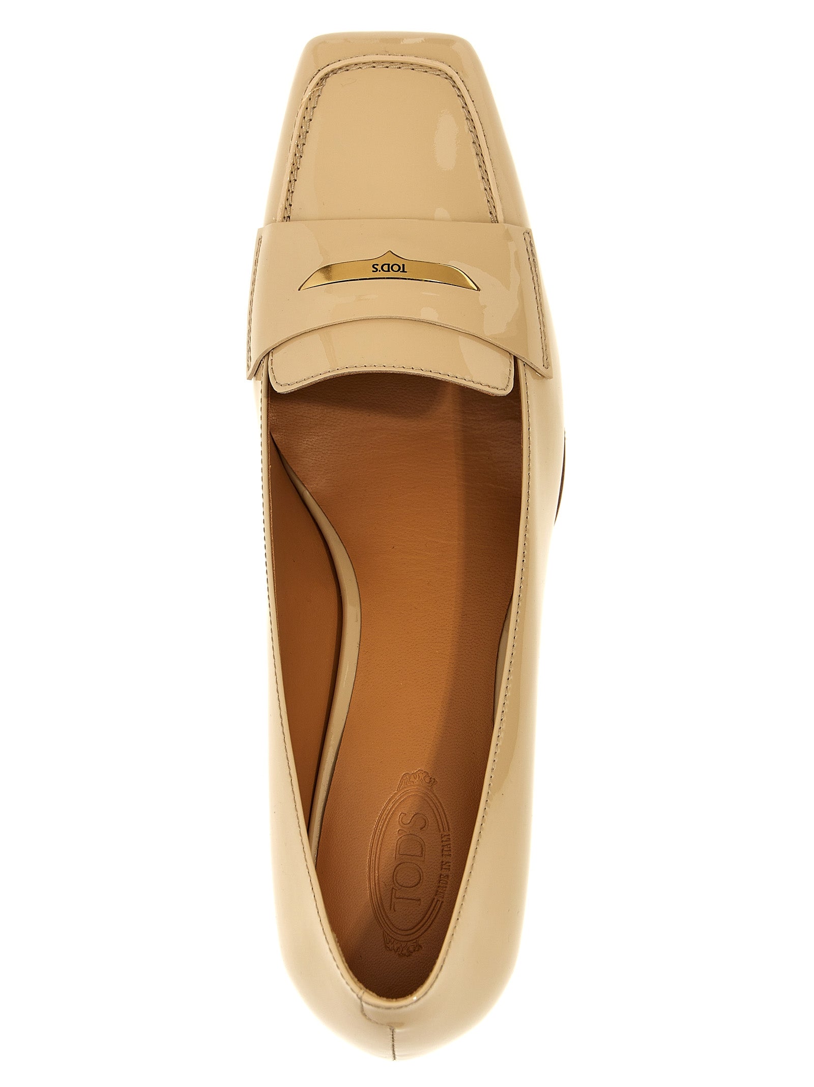 Tod's 100% calfskin leather pump in beige — view 4
