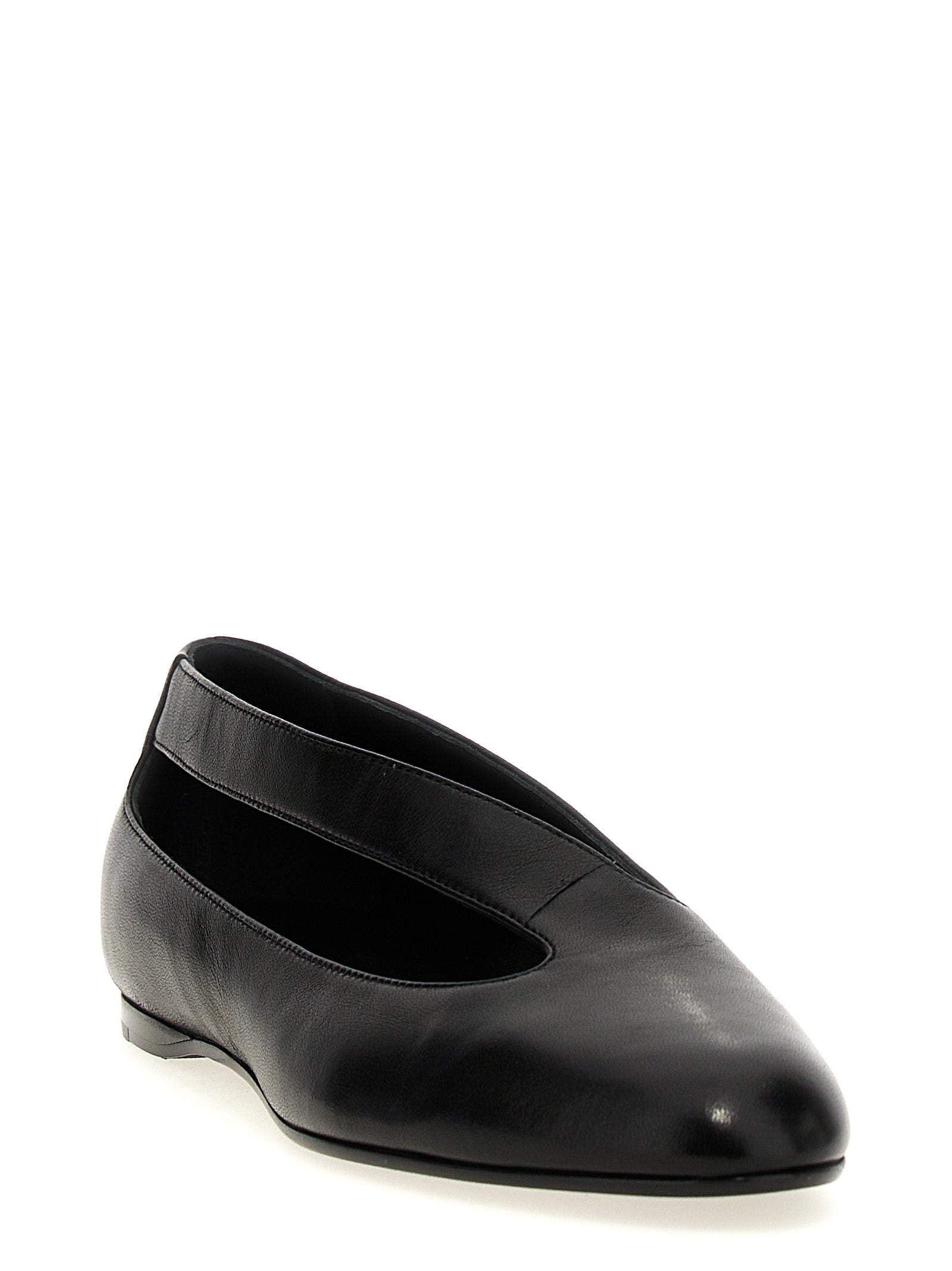 Khaite 100% lamb leather ballet flat in black — view 2