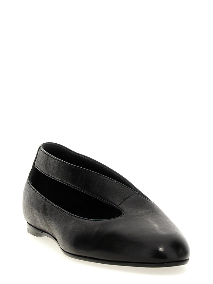 Khaite 100% lamb leather ballet flat in black — view 2