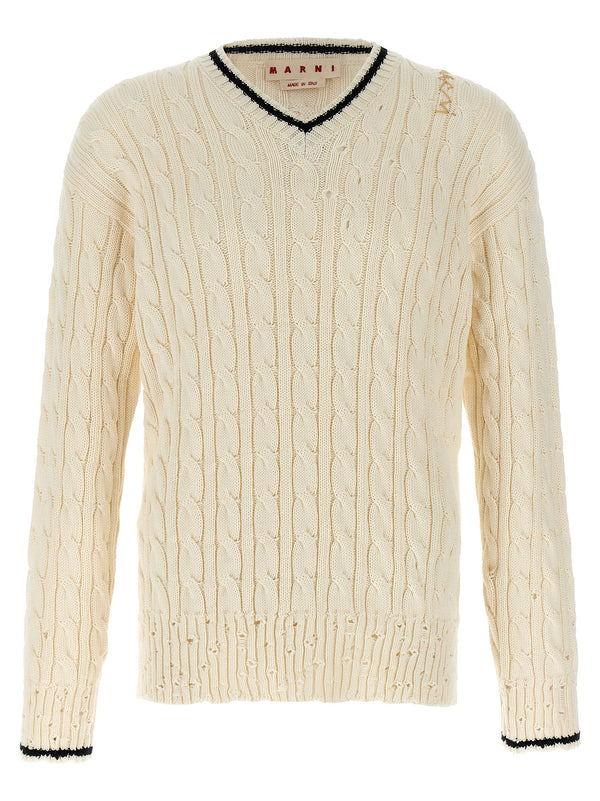 Marni 100% cotton sweater in white