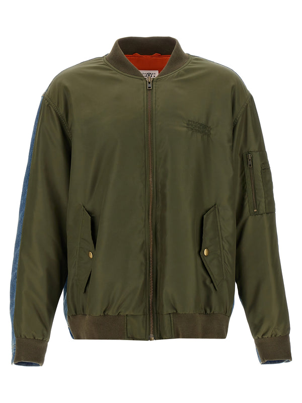 MM6 Maison Margiela 100% polyamide bomber jacket in green