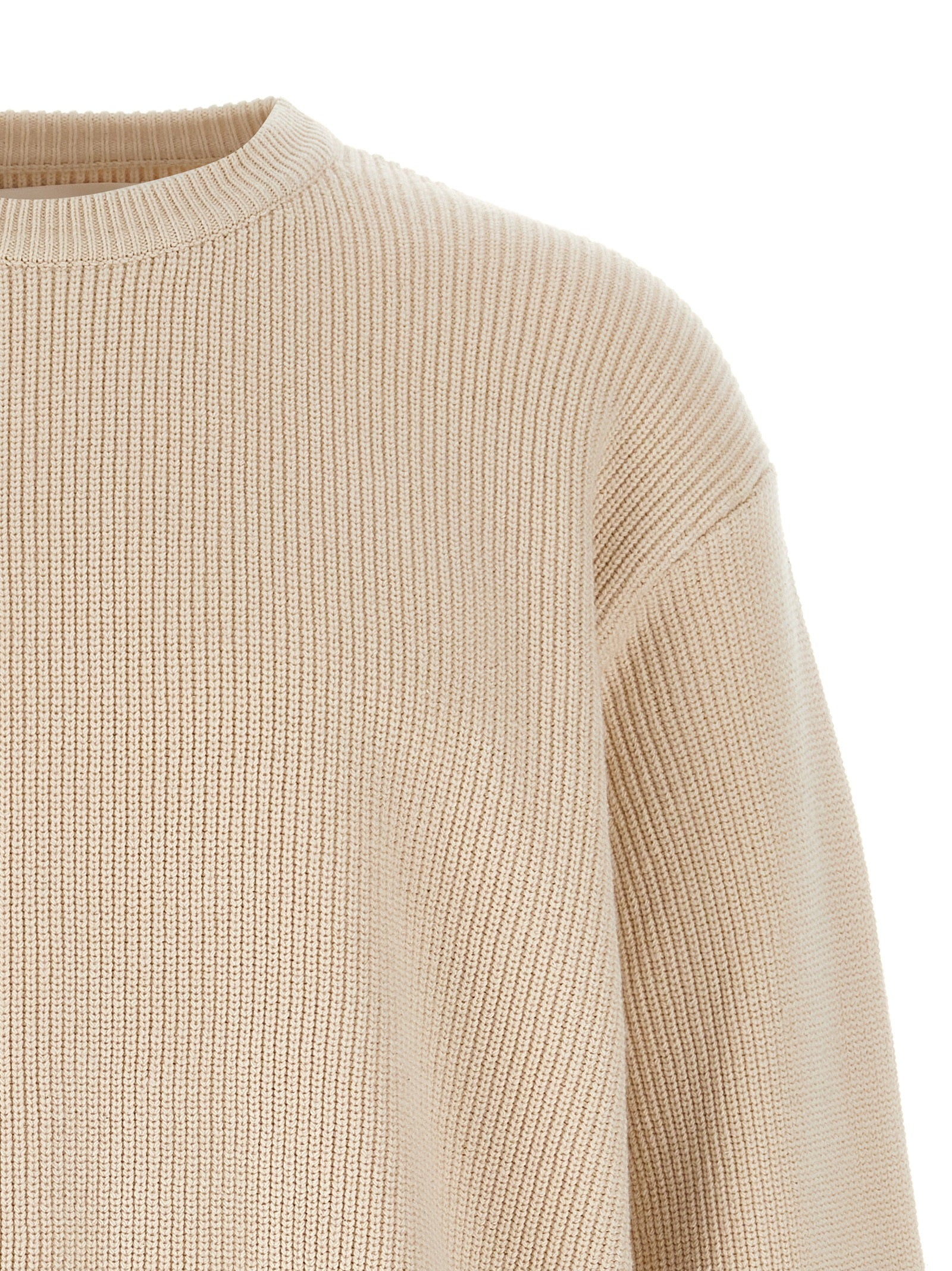 Jil Sander 100% Cotton sweater in beige — view 3