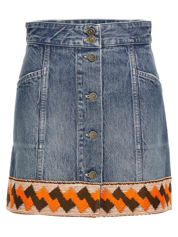 Valentino Garavani 64% cotton skirt in blue