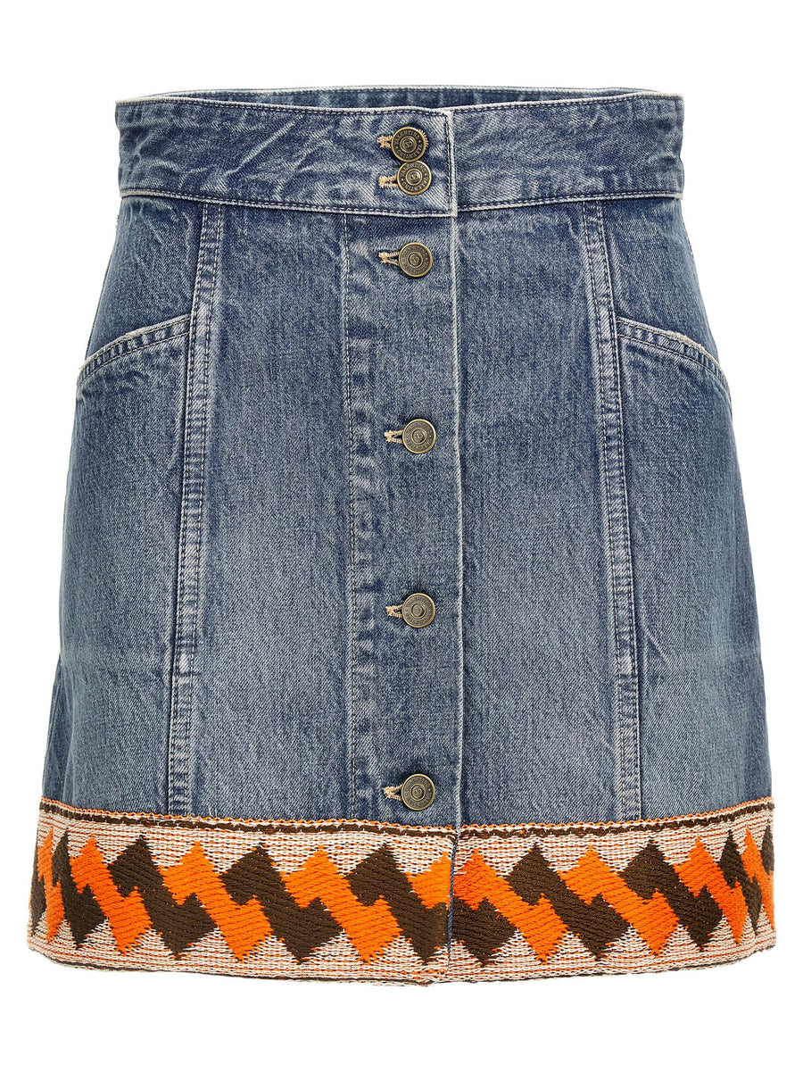 Valentino Garavani 64% cotton skirt in blue