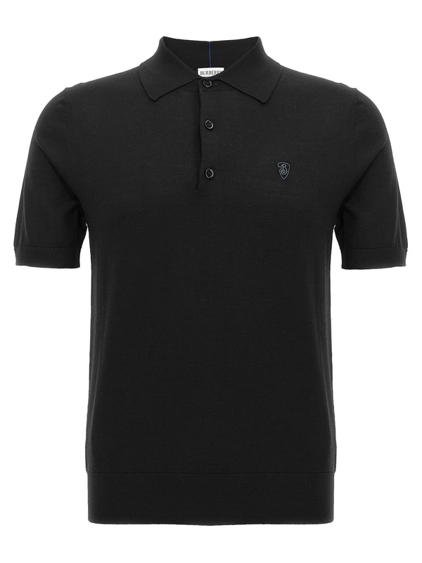 Burberry 100% Wool polo shirt in black