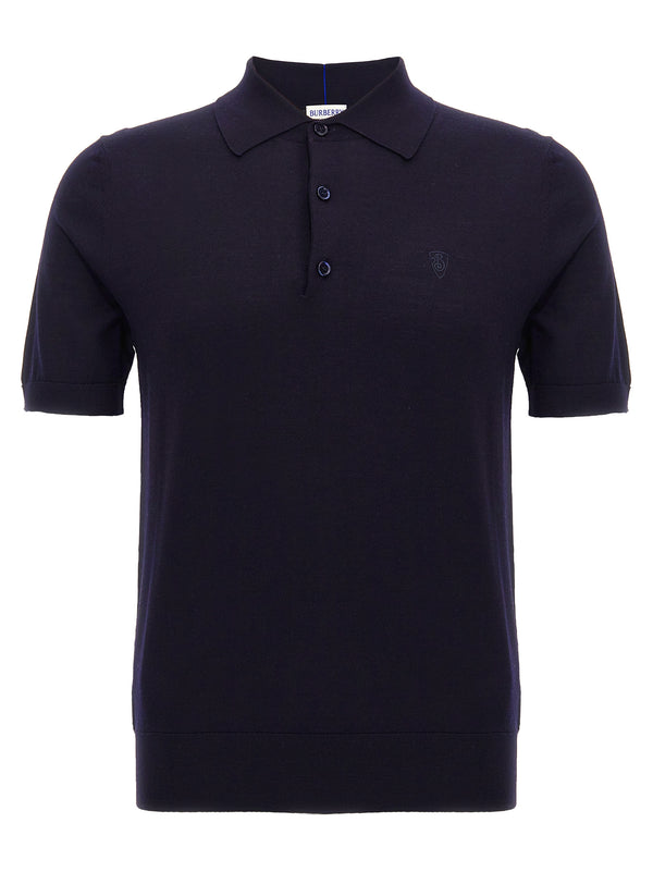 Burberry 100% Wool polo shirt in navy