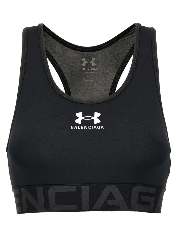 Balenciaga 85% polyester sports bra in black