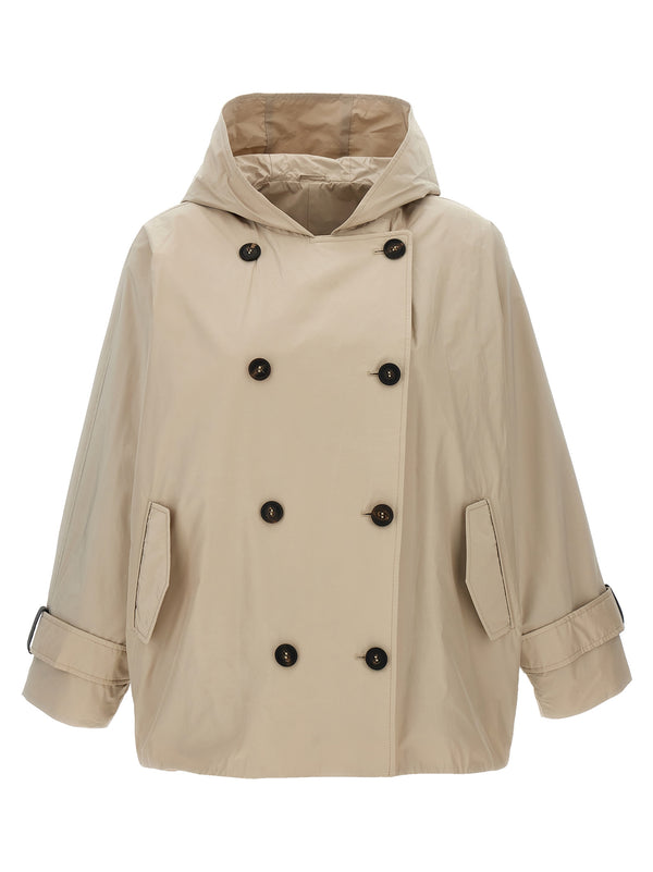 Brunello Cucinelli 55% polyester coat in beige
