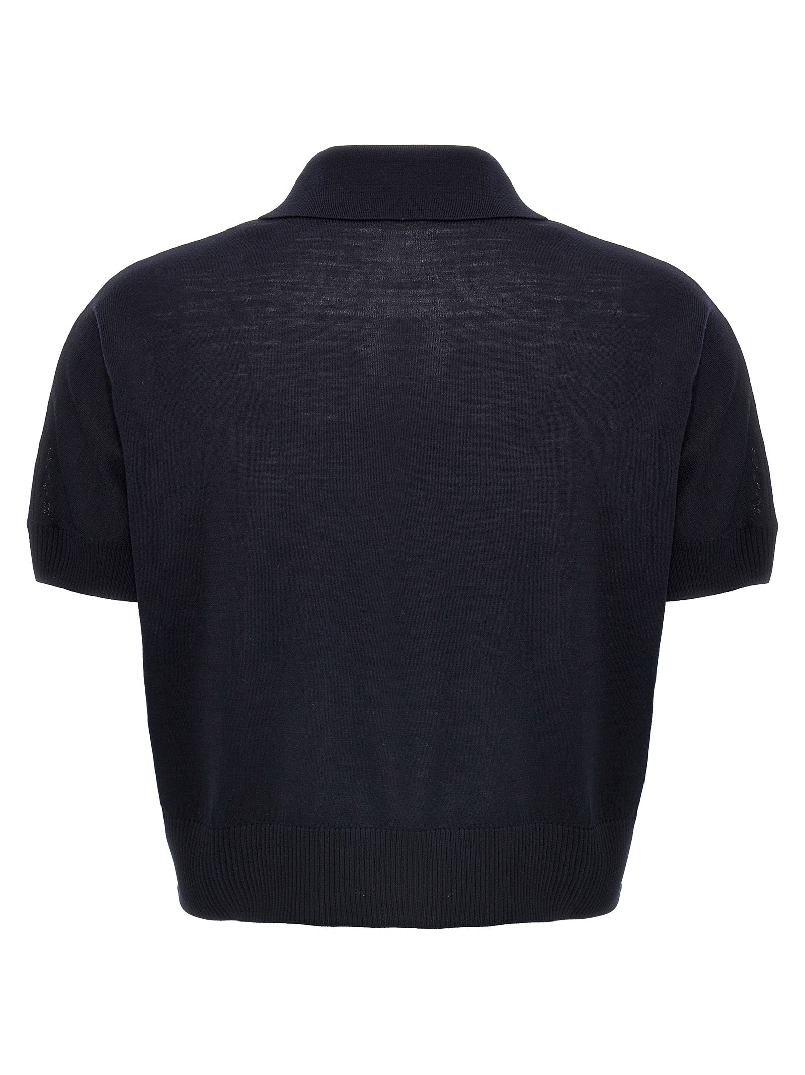 Khaite 96% Wool polo in navy — view 2