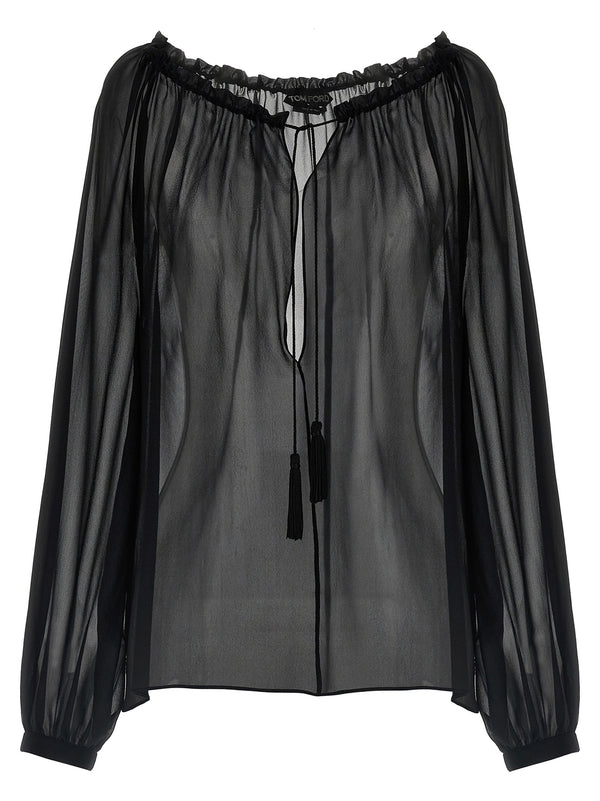 Tom Ford 100% silk blouse in black