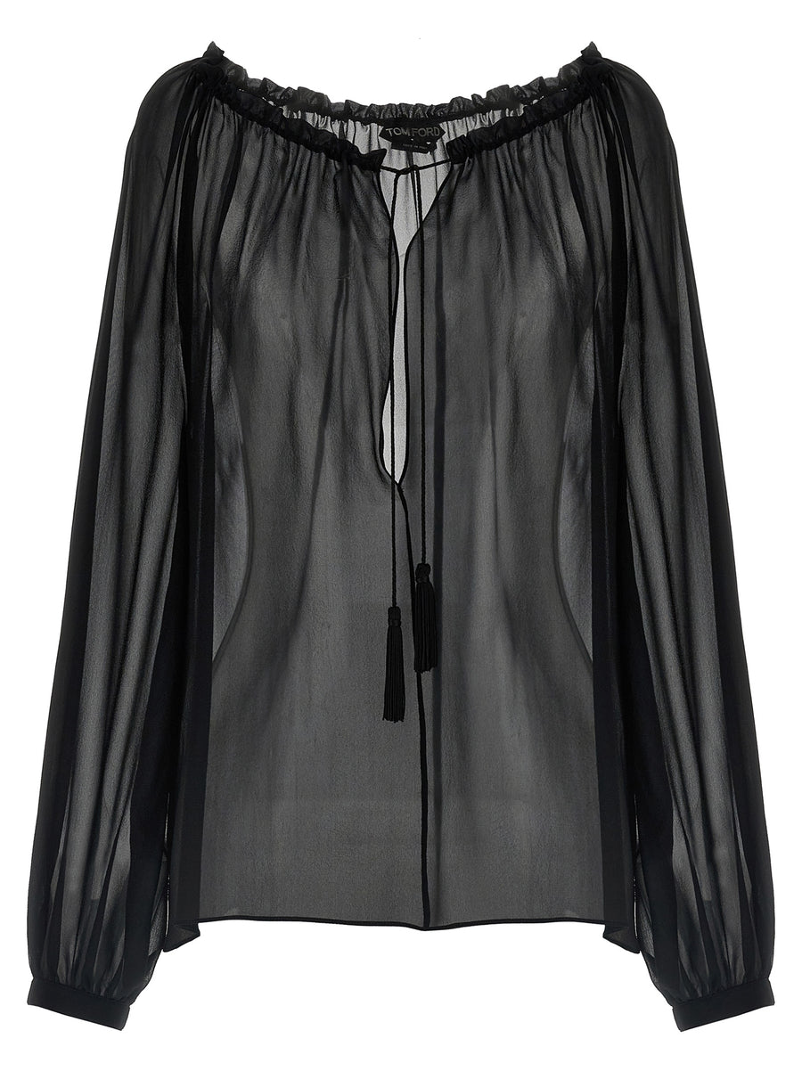 Tom Ford 100% silk blouse in black