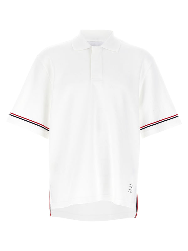 Thom Browne 100% Cotton polo shirt in white