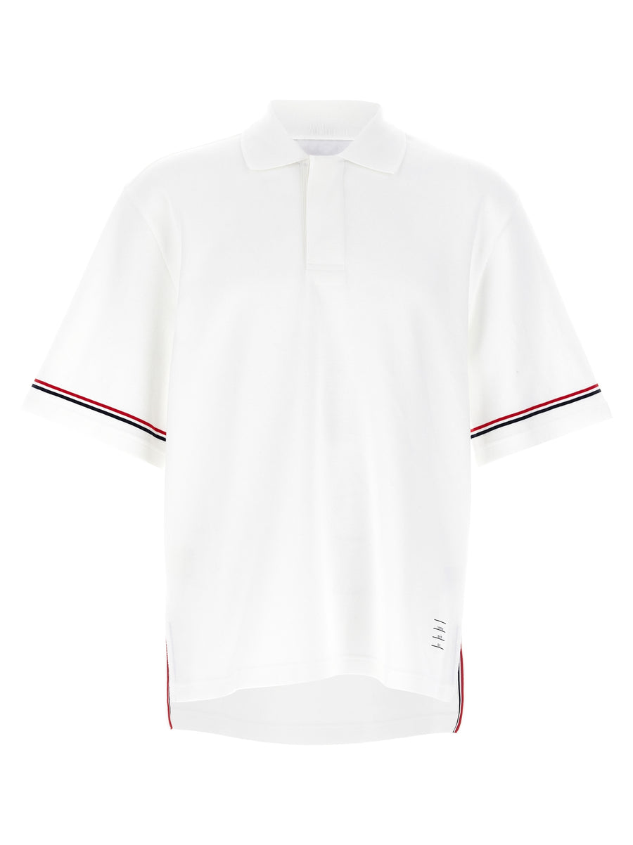 Thom Browne 100% Cotton polo shirt in white