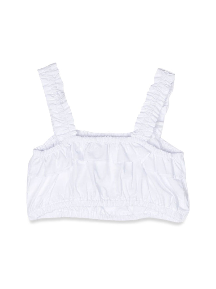 Headband Top With Logo Straps White Cotton Tops