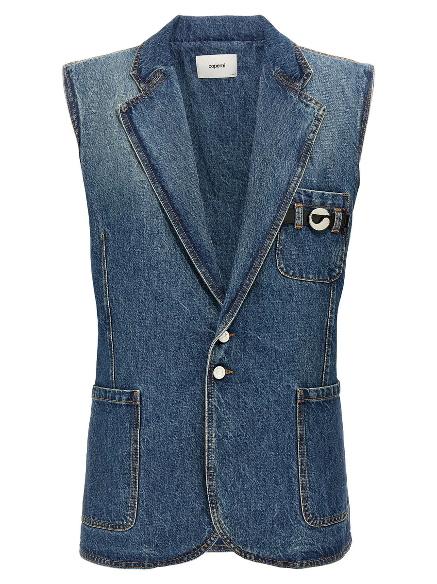 Coperni 100% cotton vest in blue