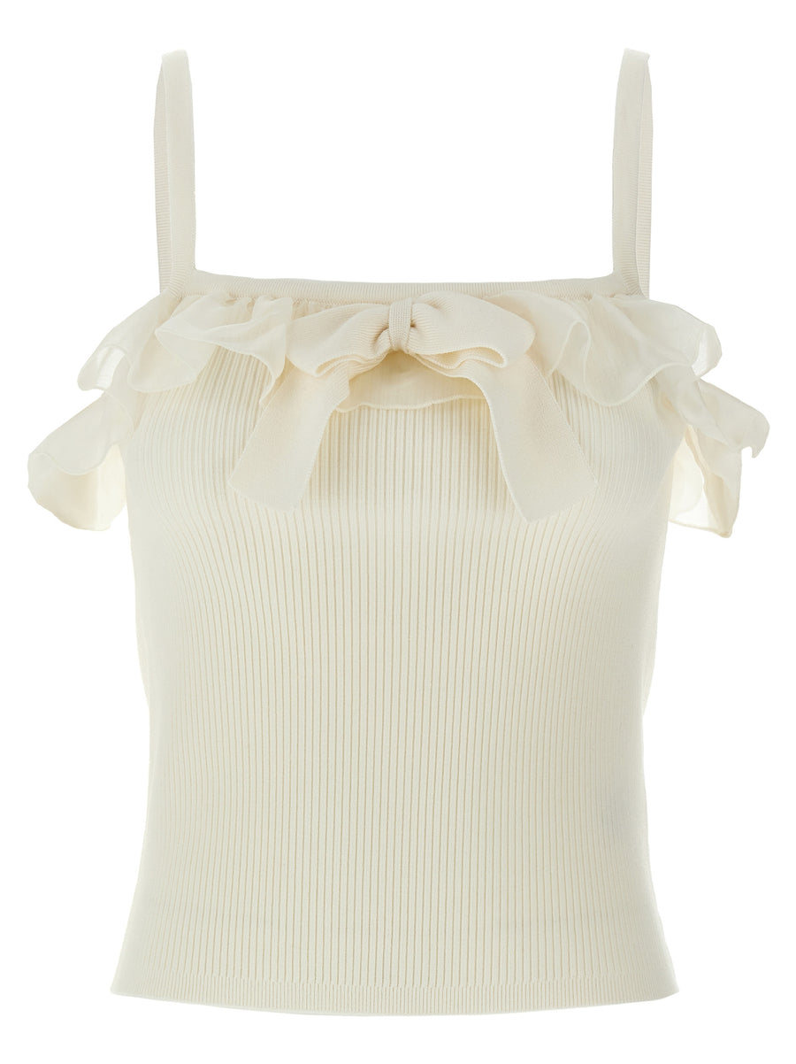 Alessandra Rich 90% wool tank top in white