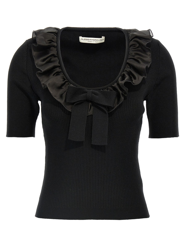 Alessandra Rich 90% wool t-shirt in black