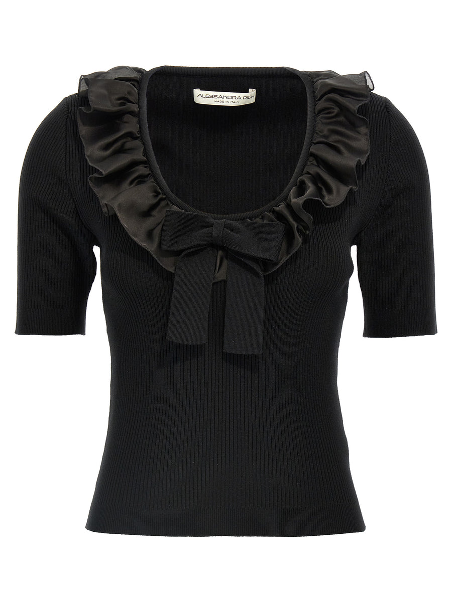 Alessandra Rich 90% wool t-shirt in black