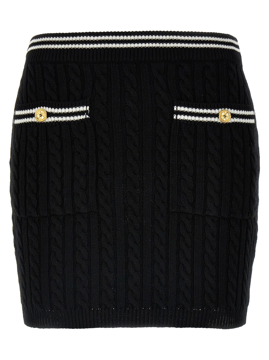 Alessandra Rich 100% cotton skirt in black