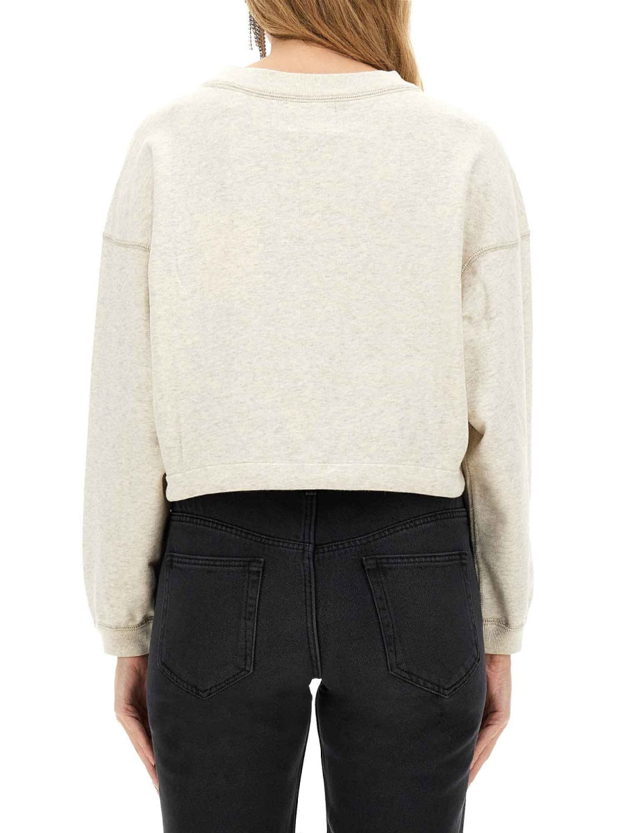 Cropped Beige Sweatshirt Cotton Sweatshirts