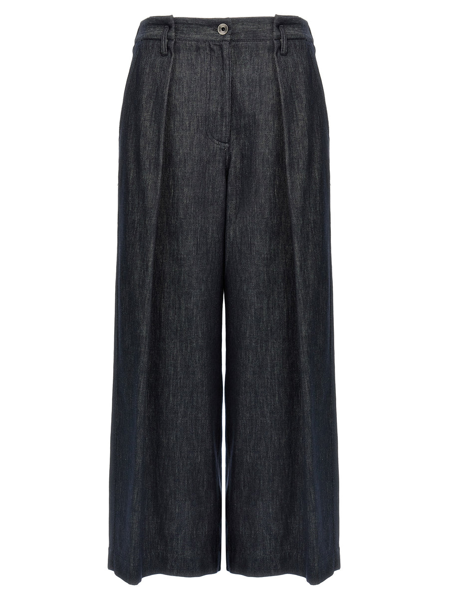Brunello Cucinelli 100% cotton trousers in blue