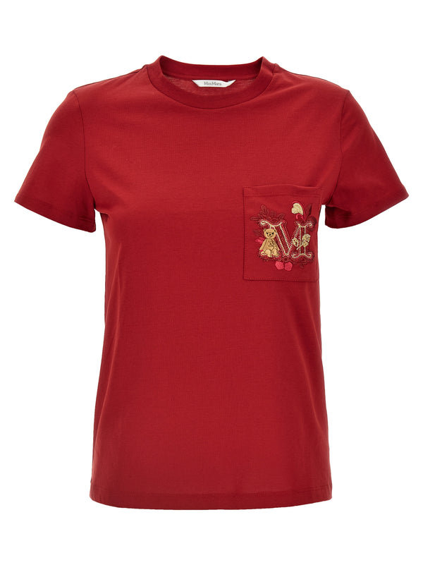 Max Mara 100% cotton t-shirt in red