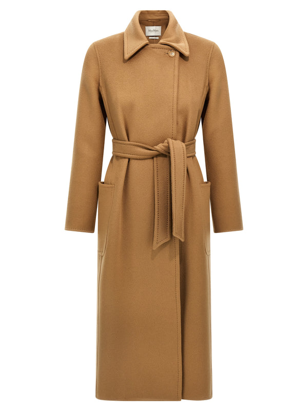 Max Mara 100% Goat Cashmere coat in brown