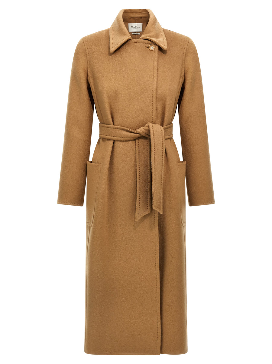 Max Mara 100% Goat Cashmere coat in brown