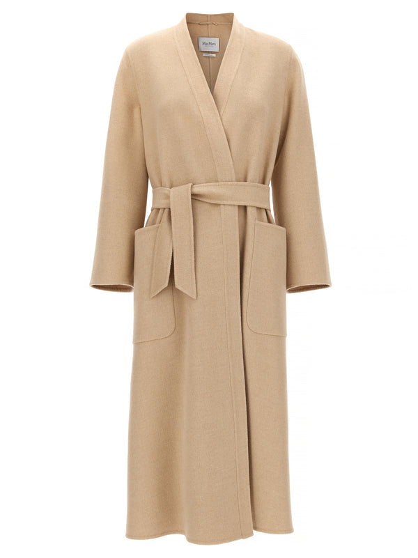 Max Mara 100% camel wool coat in beige