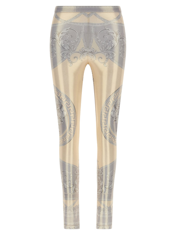 Versace 78% polyester leggings in beige