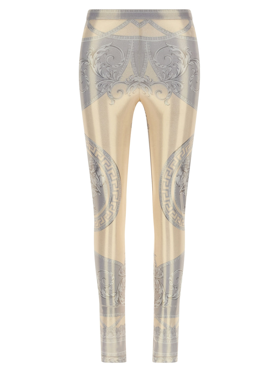 Versace 78% polyester leggings in beige