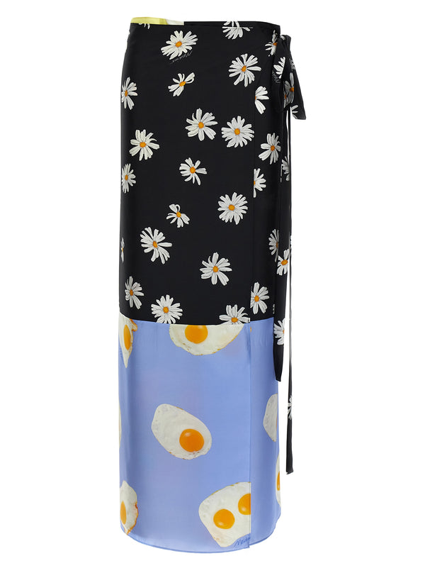 Moschino 100% Silk skirt in multicolor