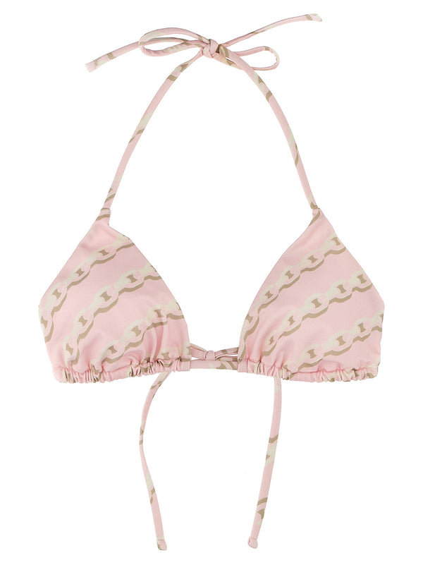 Versace 78% polyester bikini top in pink